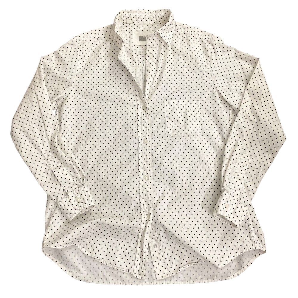 Grayson by Frank & Eileen The Hero Shirt White Black Polka Dot Size 01 / XS